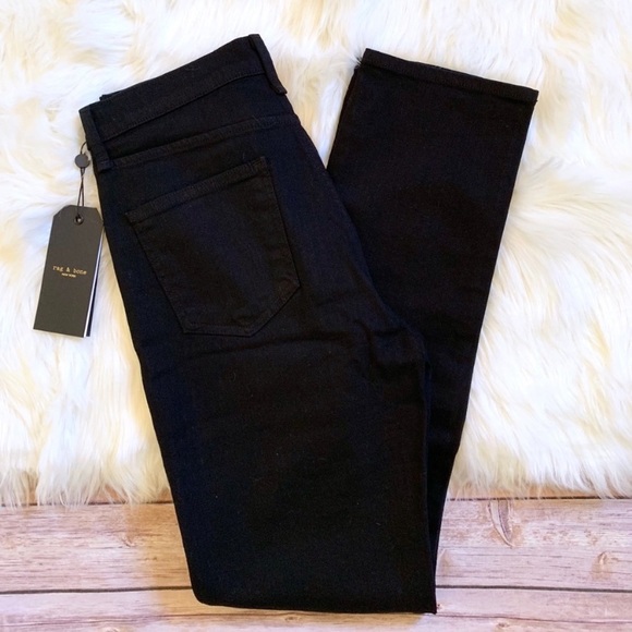 Rag & Bone High Waist Cigarette Leg Coal Jeans - Picture 3 of 8
